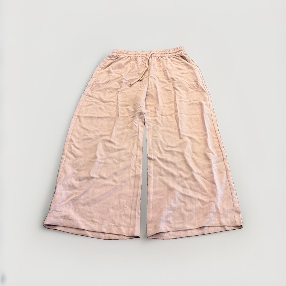Halara Womens Pink Petite Wide Leg Trousers Pants Size L Large NWT New